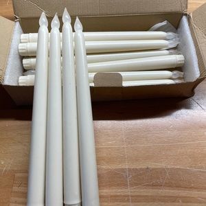 Set of TWELVE 11" Ivory Taper Flameless LED Faux Candlesticks